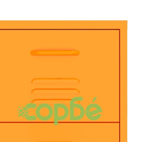 Шкаф с чекмеджета, горчица, 80х35х101,5 см, стомана ➤ топ цена ➤ sorbe.bg