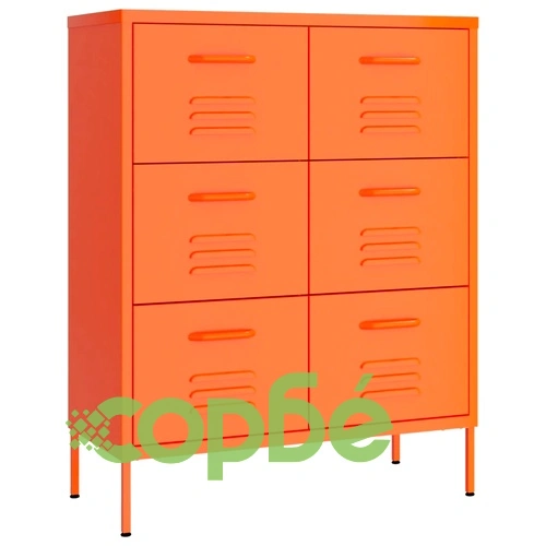 Шкаф с чекмеджета, оранжев, 80х35х101,5 см, стомана ➤ топ цена ➤ sorbe.bg