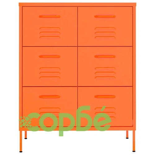 Шкаф с чекмеджета, оранжев, 80х35х101,5 см, стомана ➤ топ цена ➤ sorbe.bg