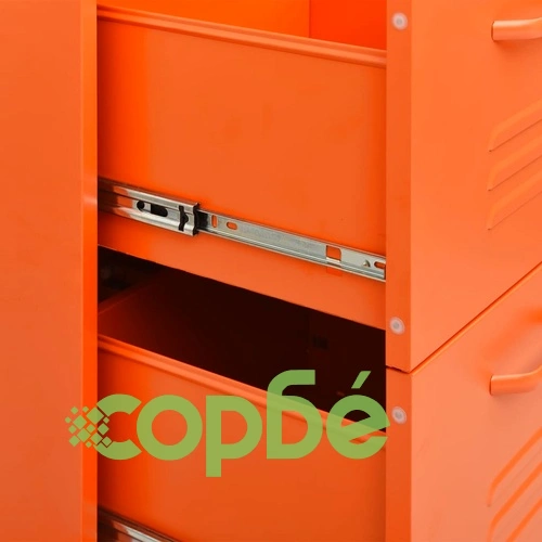 Шкаф с чекмеджета, оранжев, 80х35х101,5 см, стомана ➤ топ цена ➤ sorbe.bg