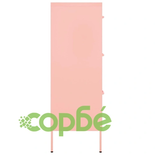 Шкаф с чекмеджета, розов, 80х35х101,5 см, стомана ➤ топ цена ➤ sorbe.bg