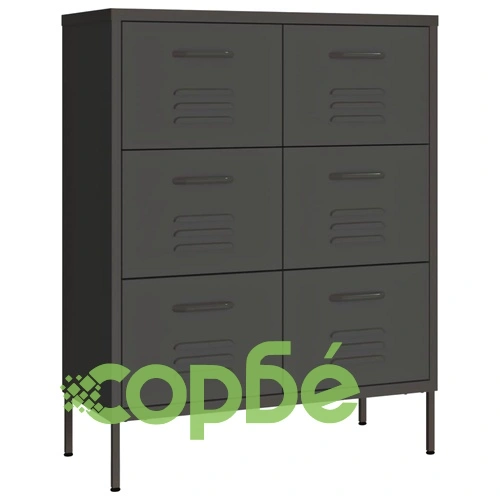 Шкаф с чекмеджета, антрацит, 80х35х101,5 см, стомана ➤ топ цена ➤ sorbe.bg
