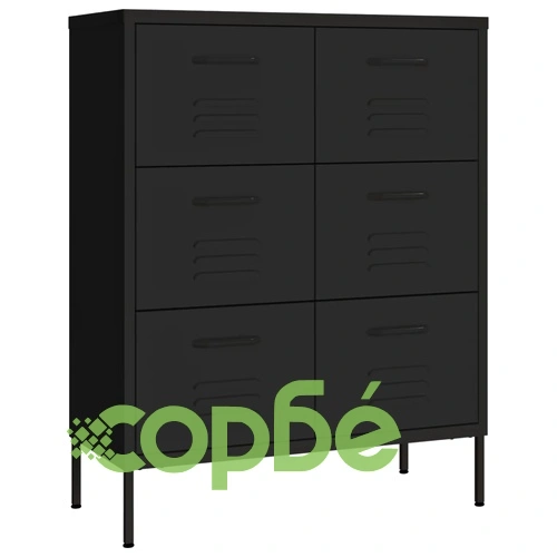 Шкаф с чекмеджета, черен, 80х35х101,5 см, стомана на топ цена от sorbe.bg Шкаф с чекмеджета, черен, 80х35х101,5 см, стомана ➤ топ цена ➤ sorbe.bg