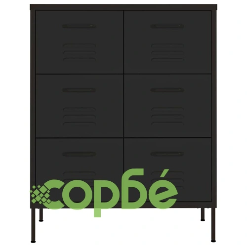 Шкаф с чекмеджета, черен, 80х35х101,5 см, стомана на топ цена от sorbe.bg Шкаф с чекмеджета, черен, 80х35х101,5 см, стомана ➤ топ цена ➤ sorbe.bg