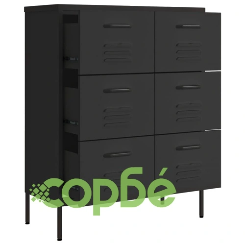 Шкаф с чекмеджета, черен, 80х35х101,5 см, стомана на топ цена от sorbe.bg Шкаф с чекмеджета, черен, 80х35х101,5 см, стомана ➤ топ цена ➤ sorbe.bg