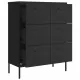 Шкаф с чекмеджета, черен, 80х35х101,5 см, стомана