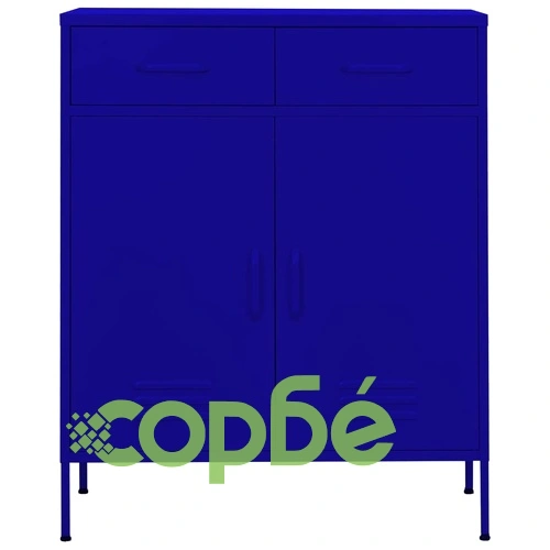 Шкаф за съхранение, нейви син, 80х35х101,5 см, стомана ➤ топ цена ➤ sorbe.bg