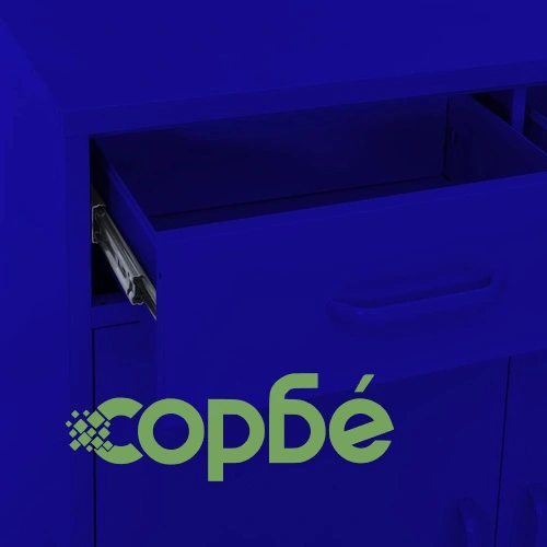 Шкаф за съхранение, нейви син, 80х35х101,5 см, стомана ➤ топ цена ➤ sorbe.bg