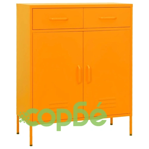 Шкаф за съхранение, горчица, 80х35х101,5 см, стомана ➤ топ цена ➤ sorbe.bg