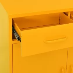 Шкаф за съхранение, горчица, 80х35х101,5 см, стомана