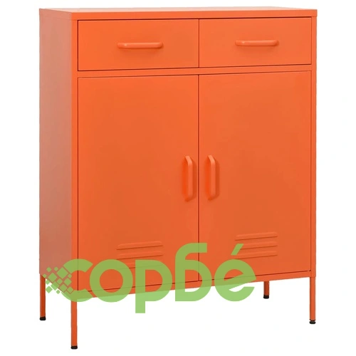 Шкаф за съхранение, оранжев, 80х35х101,5 см, стомана ➤ топ цена ➤ sorbe.bg