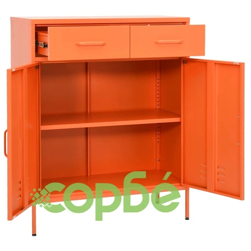 Шкаф за съхранение, оранжев, 80х35х101,5 см, стомана ➤ топ цена ➤ sorbe.bg