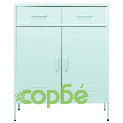 Шкаф за съхранение, мента, 80х35х101,5 см, стомана ➤ топ цена ➤ sorbe.bg