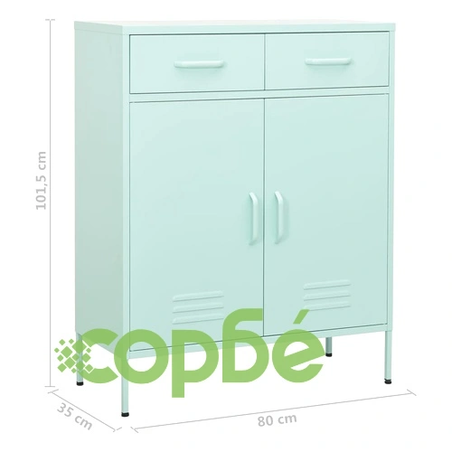 Шкаф за съхранение, мента, 80х35х101,5 см, стомана ➤ топ цена ➤ sorbe.bg