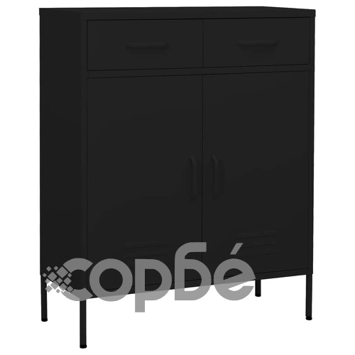 Шкаф за съхранение, черен, 80х35х101,5 см, стомана ➤ топ цена ➤ sorbe.bg