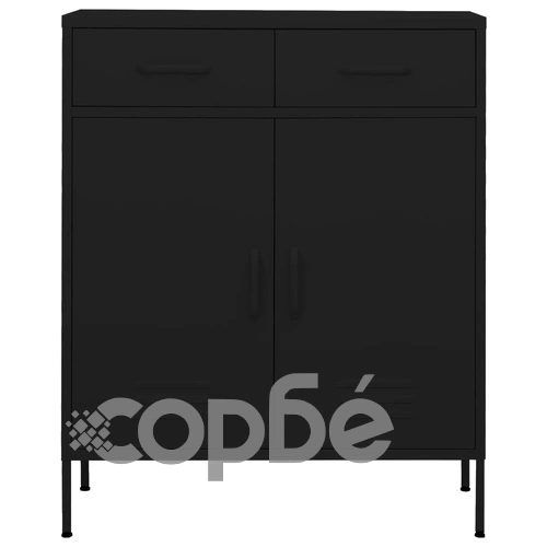 Шкаф за съхранение, черен, 80х35х101,5 см, стомана ➤ топ цена ➤ sorbe.bg