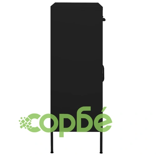 Шкаф за съхранение, черен, 80х35х101,5 см, стомана ➤ топ цена ➤ sorbe.bg
