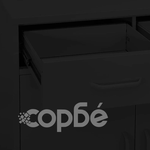 Шкаф за съхранение, черен, 80х35х101,5 см, стомана ➤ топ цена ➤ sorbe.bg