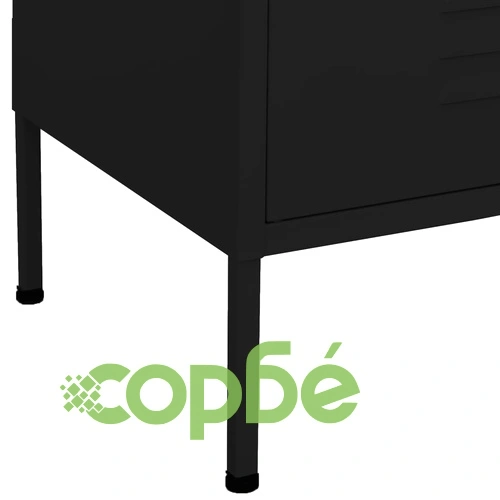 Шкаф за съхранение, черен, 80х35х101,5 см, стомана ➤ топ цена ➤ sorbe.bg