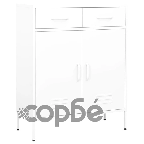 Шкаф за съхранение, бял, 80х35х101,5 см, стомана ➤ топ цена ➤ sorbe.bg