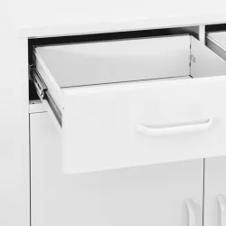 Шкаф за съхранение, бял, 80х35х101,5 см, стомана