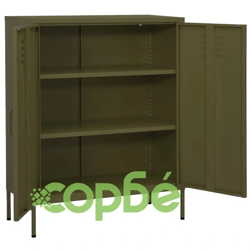 Шкаф за съхранение, маслиненозелен, 80х35х101,5 см, стомана ➤ топ цена ➤ sorbe.bg