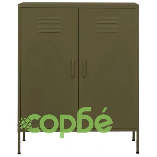 Шкаф за съхранение, маслиненозелен, 80х35х101,5 см, стомана ➤ топ цена ➤ sorbe.bg