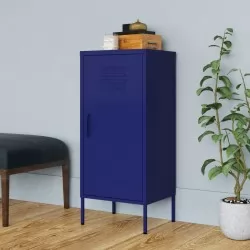 Шкаф за съхранение, нейви син, 42,5x35x101,5 см, стомана