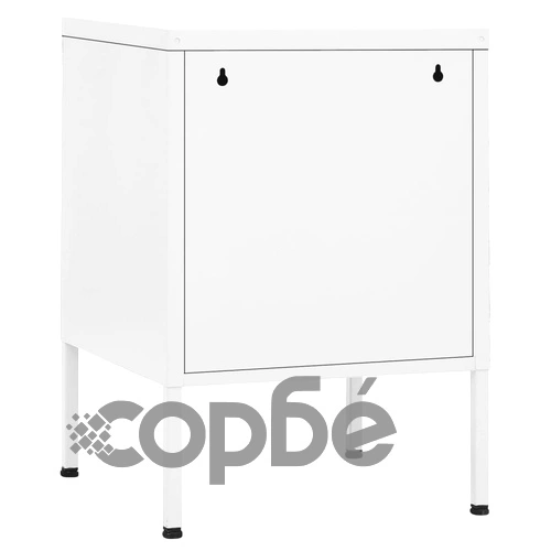 Нощно шкафче, бяло, 35х35х51 см, стомана ➤ топ цена ➤ sorbe.bg