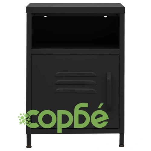 Нощно шкафче, черно, 35х35х51 см, стомана ➤ топ цена ➤ sorbe.bg