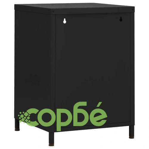 Нощно шкафче, черно, 35х35х51 см, стомана ➤ топ цена ➤ sorbe.bg