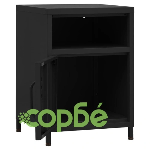 Нощно шкафче, черно, 35х35х51 см, стомана ➤ топ цена ➤ sorbe.bg