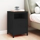 Нощно шкафче, черно, 35х35х51 см, стомана