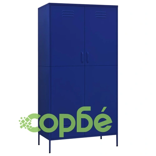 Гардероб, нейви синьо, 90x50x180 см, стомана ➤ топ цена ➤ sorbe.bg