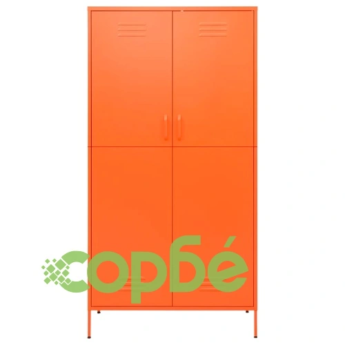 Гардероб, оранжев, 90x50x180 см, стомана ➤ топ цена ➤ sorbe.bg