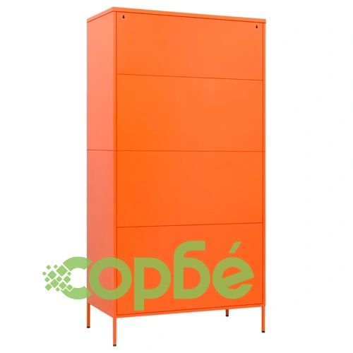 Гардероб, оранжев, 90x50x180 см, стомана ➤ топ цена ➤ sorbe.bg