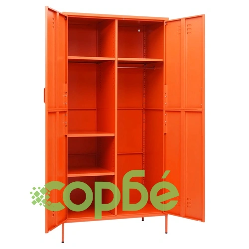 Гардероб, оранжев, 90x50x180 см, стомана ➤ топ цена ➤ sorbe.bg