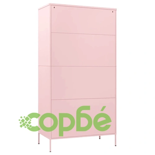 Гардероб, розов, 90x50x180 см, стомана ➤ топ цена ➤ sorbe.bg