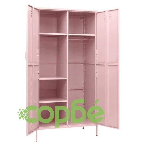 Гардероб, розов, 90x50x180 см, стомана ➤ топ цена ➤ sorbe.bg