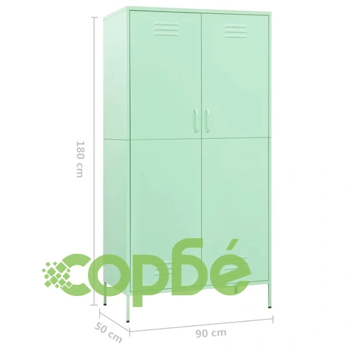 Гардероб, мента, 90x50x180 см, стомана ➤ топ цена ➤ sorbe.bg