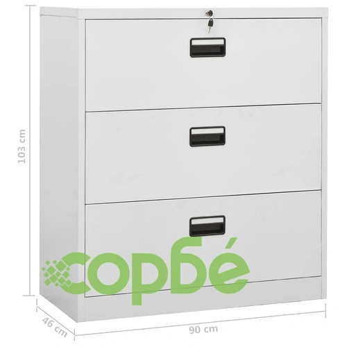 Шкаф за папки, светлосив, 90x46x103 cм, стомана на топ цена от sorbe.bg Шкаф за папки, светлосив, 90x46x103 cм, стомана ➤ топ цена ➤ sorbe.bg