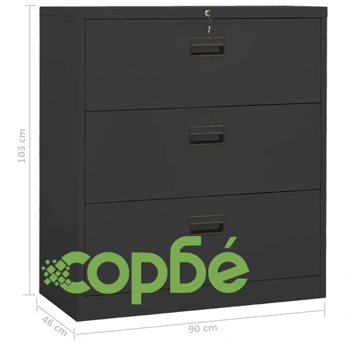 Шкаф за папки, антрацит, 90x46x103 cм, стомана на топ цена от sorbe.bg Шкаф за папки, антрацит, 90x46x103 cм, стомана ➤ топ цена ➤ sorbe.bg