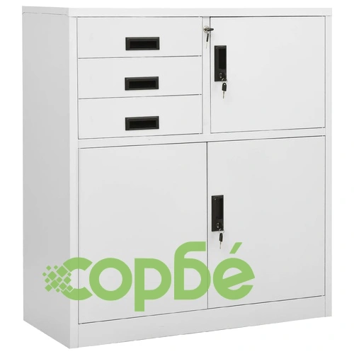 Офис шкаф, светлосив, 90x40x102 см, стомана на топ цена от sorbe.bg Офис шкаф, светлосив, 90x40x102 см, стомана ➤ топ цена ➤ sorbe.bg
