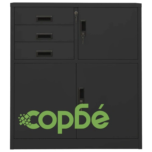 Офис шкаф, антрацит, 90x40x102 см, стомана на топ цена от sorbe.bg Офис шкаф, антрацит, 90x40x102 см, стомана ➤ топ цена ➤ sorbe.bg