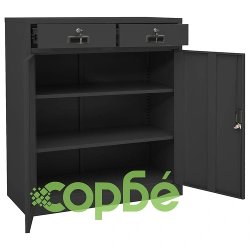 Офис шкаф, антрацит, 90x40x102 см, стомана на топ цена от sorbe.bg Офис шкаф, антрацит, 90x40x102 см, стомана ➤ топ цена ➤ sorbe.bg