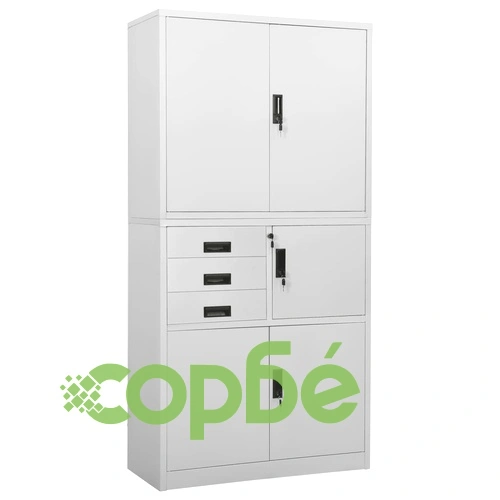 Офис шкаф, светлосив, 90x40x180 см, стомана на топ цена от sorbe.bg Офис шкаф, светлосив, 90x40x180 см, стомана ➤ топ цена ➤ sorbe.bg