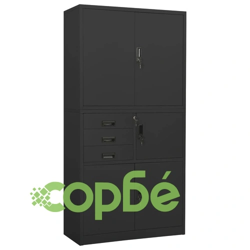 Офис шкаф, антрацит, 90x40x180 см, стомана на топ цена от sorbe.bg Офис шкаф, антрацит, 90x40x180 см, стомана ➤ топ цена ➤ sorbe.bg