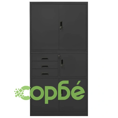 Офис шкаф, антрацит, 90x40x180 см, стомана на топ цена от sorbe.bg Офис шкаф, антрацит, 90x40x180 см, стомана ➤ топ цена ➤ sorbe.bg