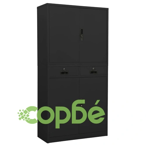 Офис шкаф, антрацит, 90x40x180 см, стомана на топ цена от sorbe.bg Офис шкаф, антрацит, 90x40x180 см, стомана ➤ топ цена ➤ sorbe.bg