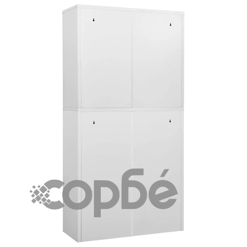 Офис шкаф, светлосив, 90x40x180 см, стомана и закалено стъкло на топ цена от sorbe.bg Офис шкаф, светлосив, 90x40x180 см, стомана и закалено стъкло ➤ топ цена ➤ sorbe.bg